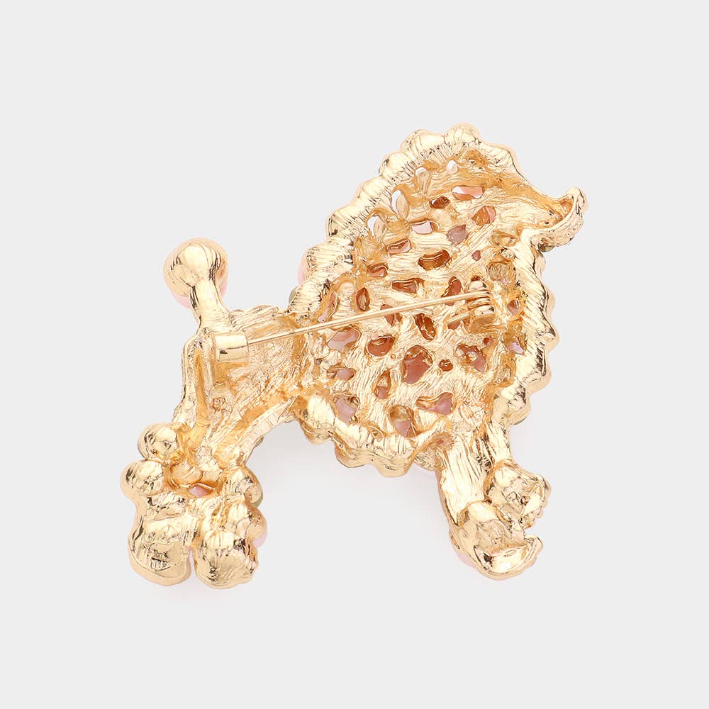 Ivory Pearl Standard Poodle Brooch